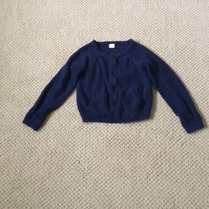 Gymboree girl zip front blue cardigan